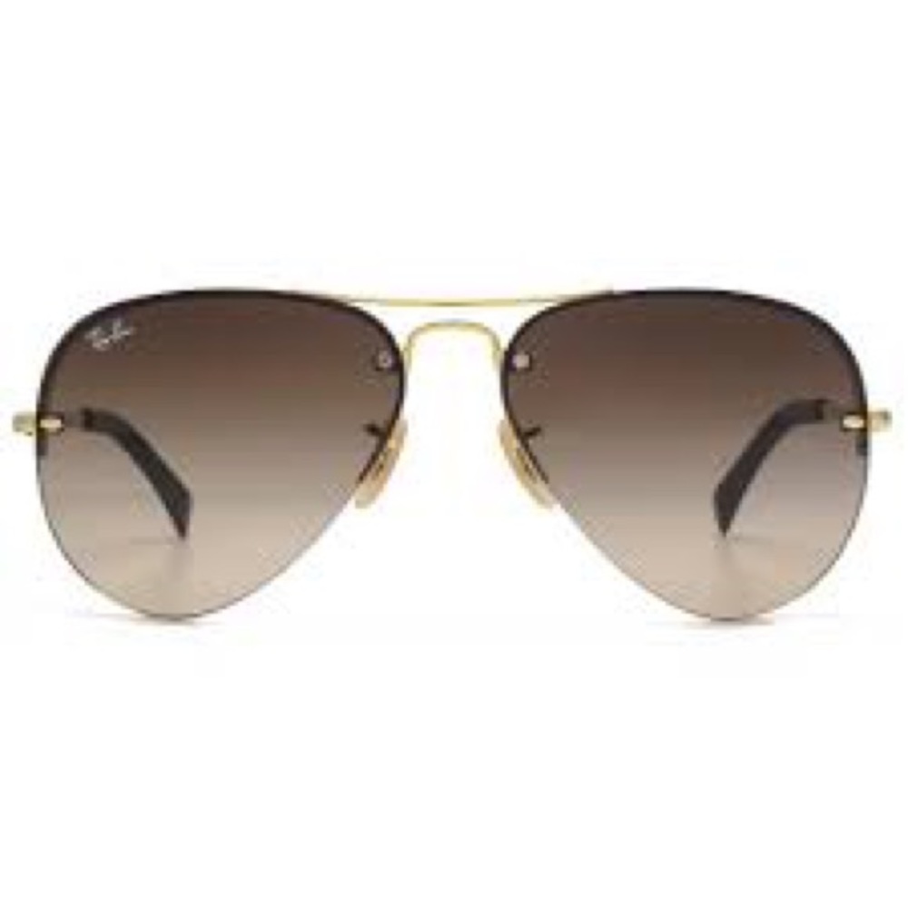 RayBan Rimless Brown Gradient Aviator - Picture 4 of 4
